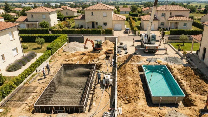 Piscine béton vs coque : comparatif complet